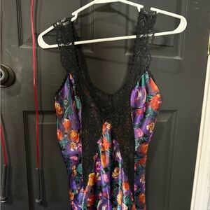 Floral Lace Trim Dress